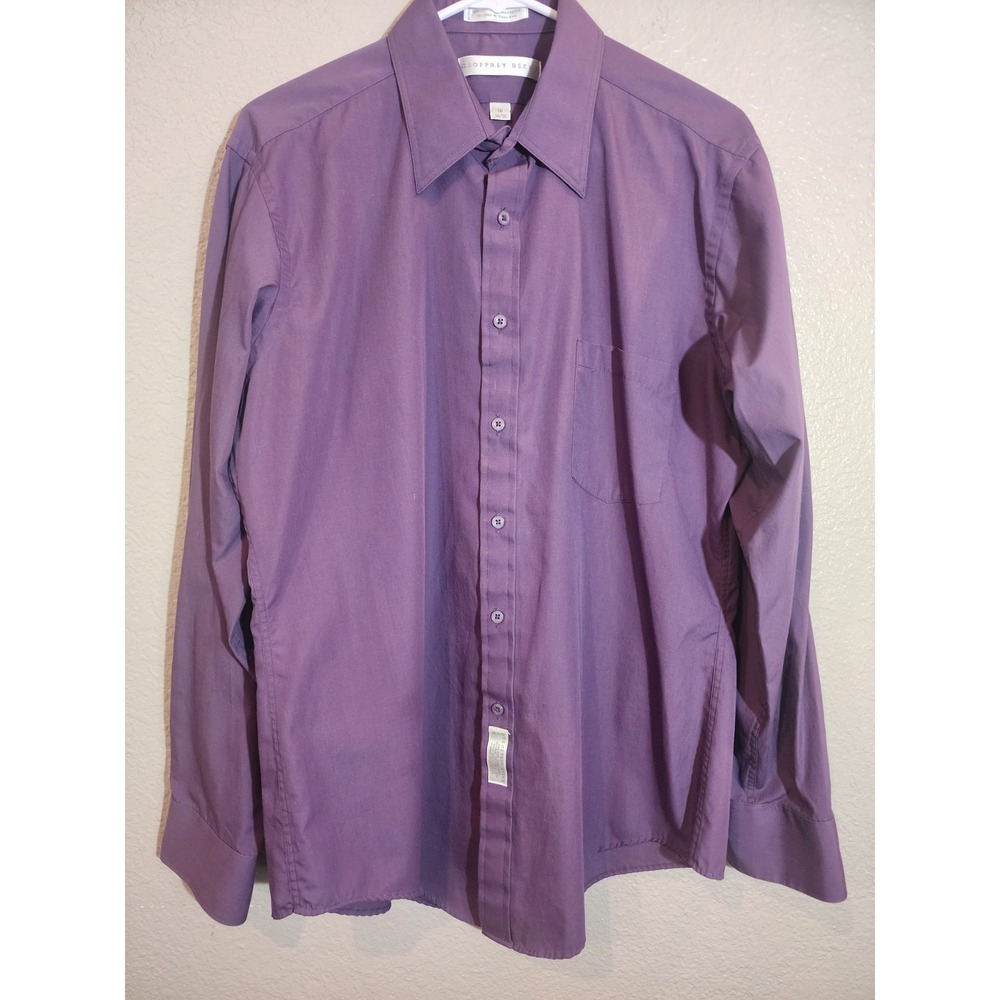 Geoffrey Beene Men's Dress Shirt, Size 16 34/35, Purple, Long Sleeve, Button Up